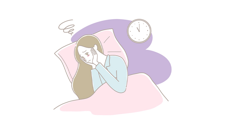 生活習慣（睡眠不足）のイラスト