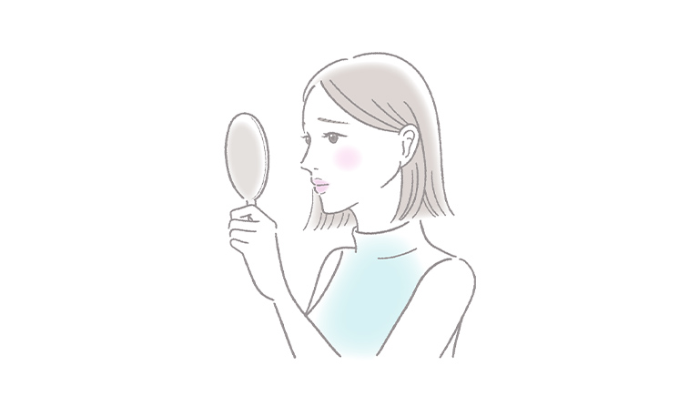加齢を気にする女性のイラスト